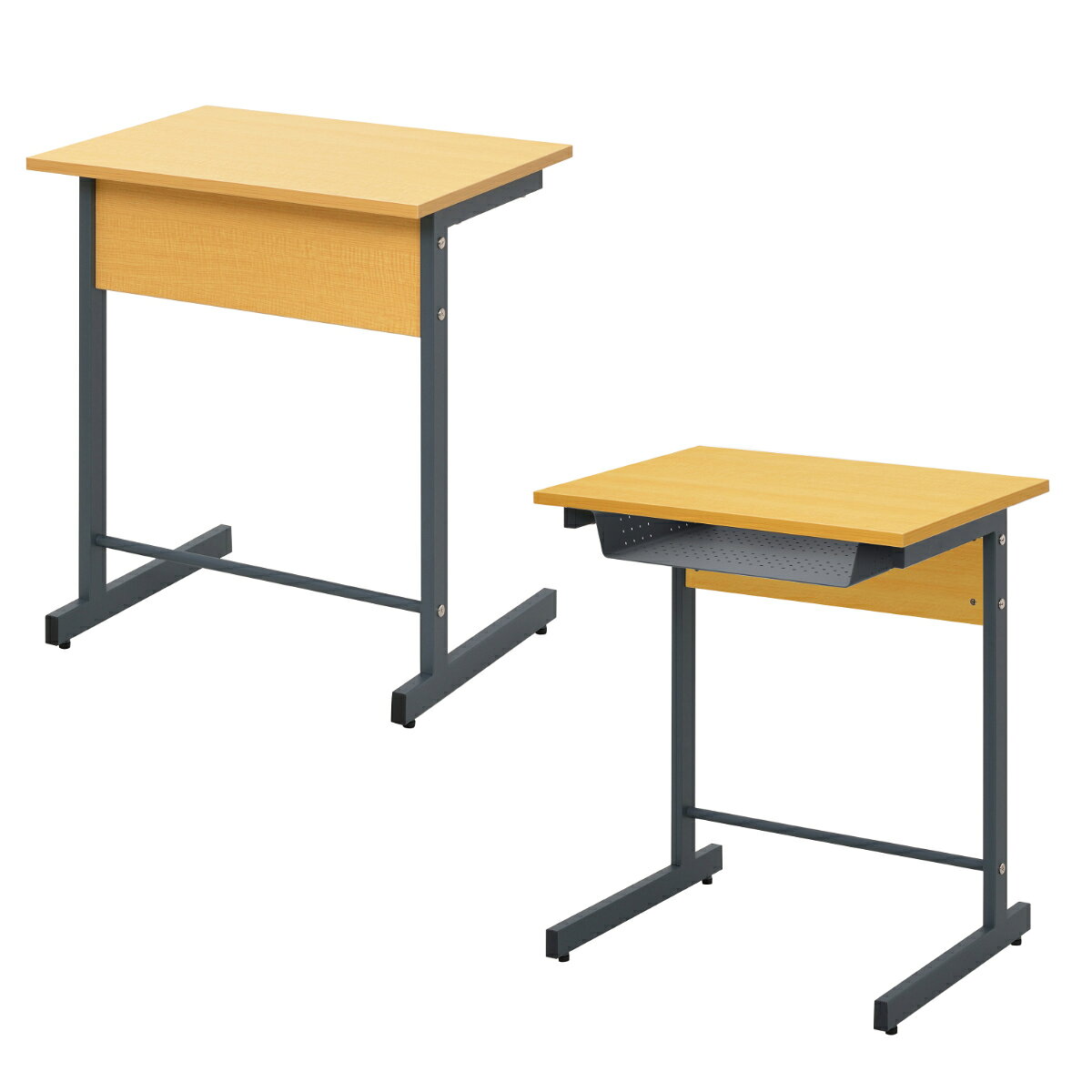 デスク 幅60cm スモール 研修用デスク パソコンデスク 棚付き L字脚 1人用 ( 法人限定 研修 学習 机 つくえ 収納棚 フック付き 天板 滑りにくい 講習 勉強会 塾 学校 学習塾 セミナー オフィス 会社 アジャスター付き )【39ショップ】 [2]