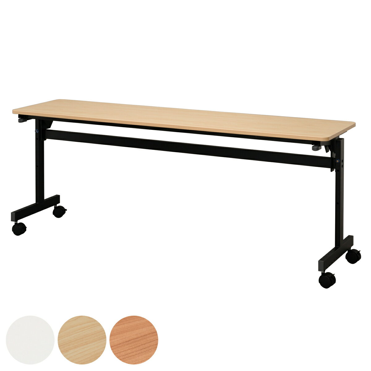 サイズ約 幅180×奥行45×高さ70.2（cm）重量約 19kg内容量1台六角レンチ材質天板：低圧メラミン樹脂化粧木質ボード、PVCエッジフレーム・脚部：スチール（粉体塗装）キャスター：ナイロン種類ホワイト、ナチュラル、ウォールナット生産...