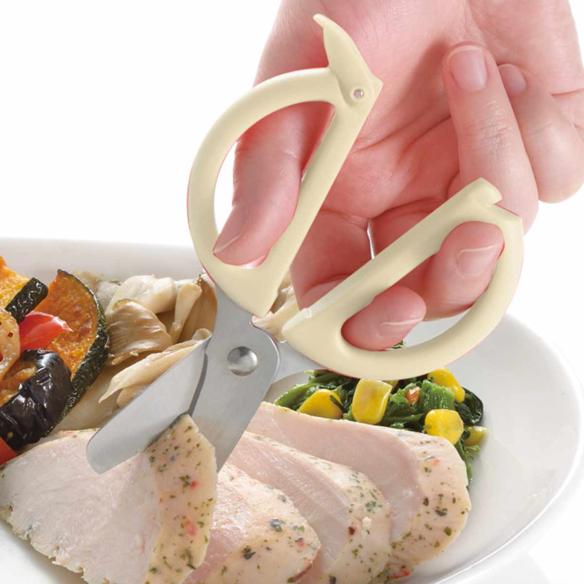 フードカッター ピーナッツ コレクション サクッと切れる 離乳食はさみ （ 離乳食 はさみ ケース付 ...