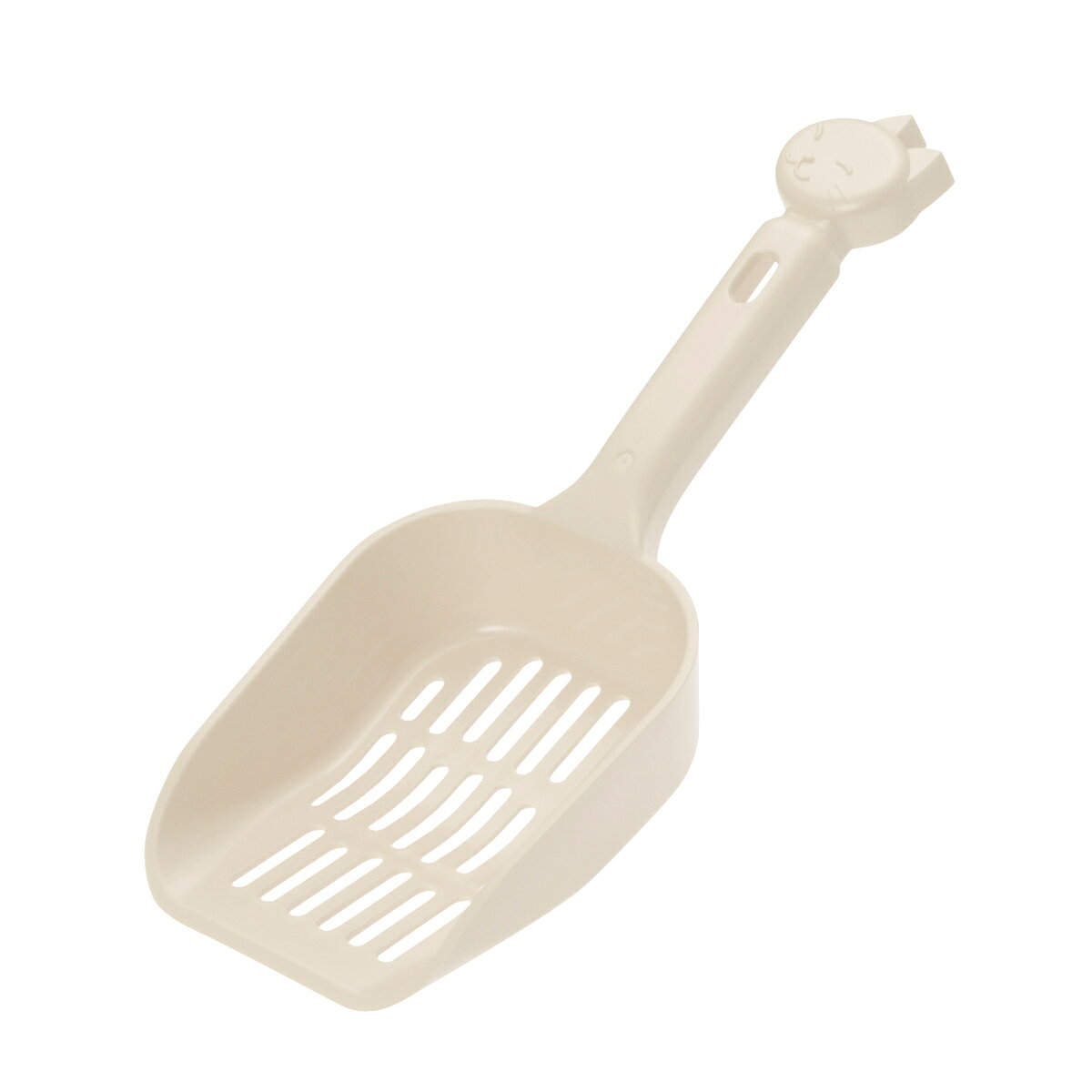 サイズ【小粒用】約 幅10×奥行26.5×高さ4（cm）最大穴：約0.5×1.5（cm）【大粒用】約 幅10×奥行26.5×高さ4（cm）最大穴：約0.8×1.5（cm）重量【小粒用】約 66g【大粒用】約 60g内容量1個材質ポリプロピレン生産国日本製耐熱温度120度備考【品番】小粒用：056113大粒用：056101区分返品・キャンセル区分（小型商品）ギフトラッピングページを見る●スコップ部分に穴が開いた、猫砂のお掃除用トイレスコップです。●すくう・ふるい落とす・捨てるまでがスムーズで効率よくお掃除できます。●ほど良い長さの柄で握りやすいです。おすすめポイントネコトイレ用スコップスコップ部分に穴が開いた、猫砂のお掃除用トイレスコップです。すくう・ふるい落とす・捨てるまでをスムーズに行え、固まりだけをしっかりキャッチ。キレイな猫砂をムダにしにくく、効率よくお掃除できます。猫砂の大きさに合わせて選べる2サイズスコップのいふるいの大きさを小粒用と大粒用でご用意。お使いの猫砂に合わせてお選びいただけます。商品詳細大きめのスコップスコップ部分は、ふるいやすい大きめの広さと深さです。猫砂を短時間でしっかりとキャッチします。持ちやすい柄ほど良い長さの柄で握りやすく、毎日のお掃除も快適に。先端にはかわいいネコモチーフが付いています。サイズ関連キーワード：小粒砂対応 猫用トイレスコップ トイレ用スコップ 穴あき 猫用小物 ふるいやすい 深型スコップ ペット小物 トイレ用品 トイレ小物 ネコ ねこ キャット ネコちゃん にゃんこ ペットグッズ おすすめ オススメ 便利グッズ 衛生用品 LH21744 LH21732関連商品はこちらトイレスコップ ペット コロル ネコトイレ用ス498円トイレスコップ ペット コロル ネコトイレ用ス498円トイレスコップ ペット用 ラプレ ネコトイレ用398円スコップ 猫 アイアン トイレスコップ 猫砂 2,640円トイレスコップ シュシュネコ 日本製 猫 158円ペットトイレ ラプレ 砂取りネコトイレ 3,780円ペットトイレ ラプレ ネコトイレ M 1,780円ペットトイレ ラプレ ネコトイレ S 1,480円ペットトイレ ラプレ 壁高ネコトイレ 2,780円ペットトイレ ラプレ ネコトイレ ハーフカバー2,680円ペットトイレ ラプレ ネコトイレ 深型 幅602,480円ペットトイレ ラプレ ネコトイレ 深型 幅401,180円