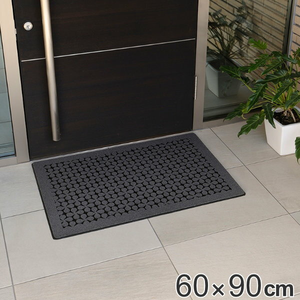 玄関マット 60x90cm 厚さ9mm 屋外用 クローバー柄 送料無料 60 90cm 屋外 玄関 マット 洗える 水洗い クローバー 長方形 大判 エントランスマット エントランス 玄関用 グレー シンプル おしゃ…