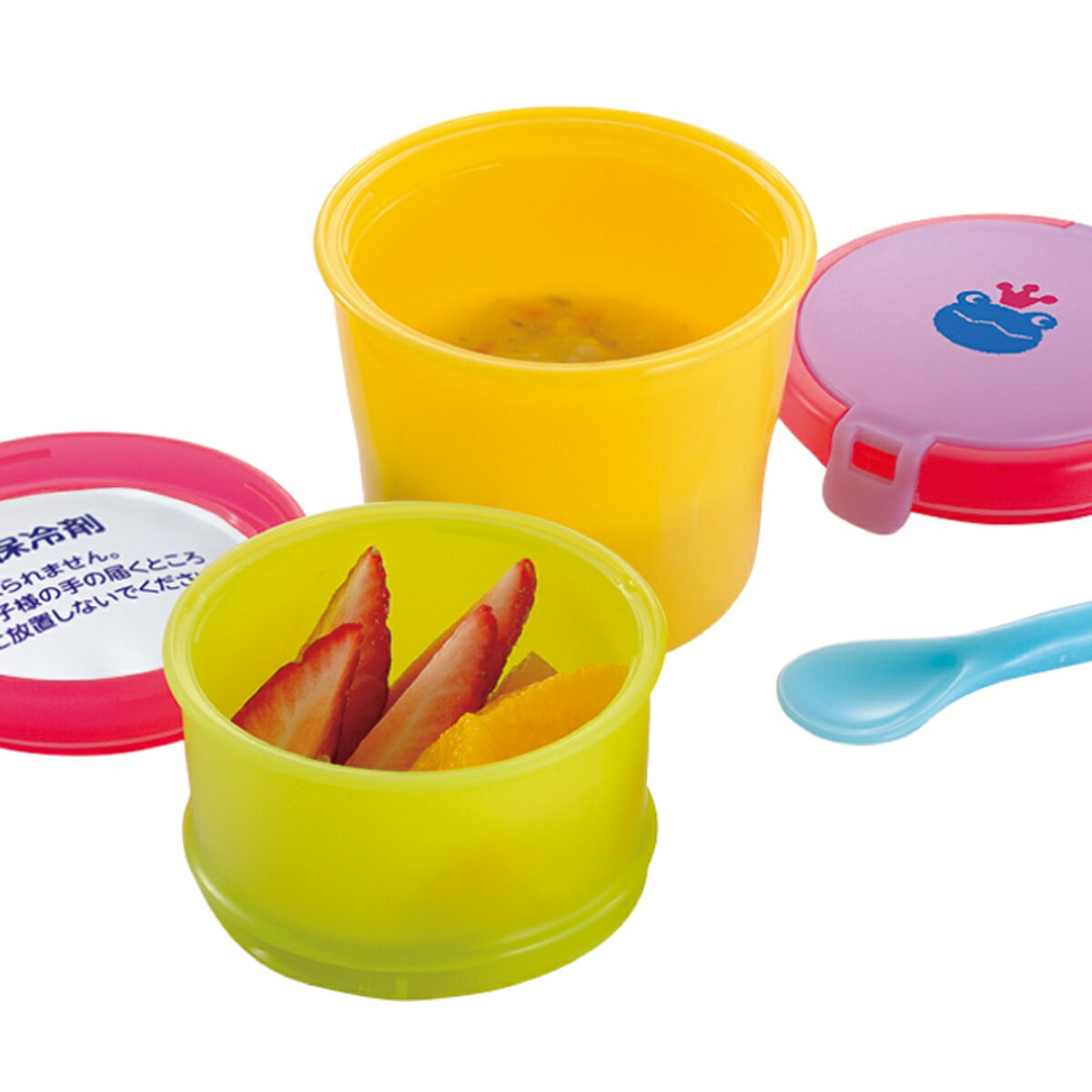 ランチボックス ベビー おでかけランチくん 赤ちゃんのクールお弁当箱 （ 離乳食 保存容器 保冷剤付 ...
