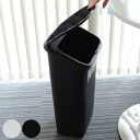 ゴミ箱 19L スムース プッシュ ダストボックス BK&W ( ごみ箱 19リットル ワンタッチ ふた付き 分別 スリム シンプル おしゃれ 袋止め付き 袋が...