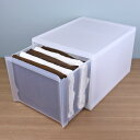収納ケース スタックシステムケース ワイド L 約 幅37.6×奥行49.6×高さ30.5cm ( 収納 引き出し 衣類 ワイシャツ 衣装ケース クローゼット 積み重ね ケース 収納ボックス タオル チェスト プラスチック 靴下 下着 小物 押し入れ )【39ショップ】