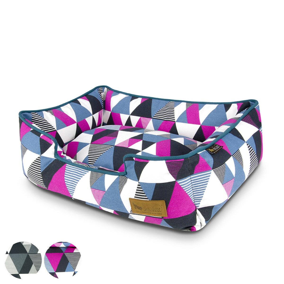 ペットベッド P.L.A.Y. ラウンジベッド M モザイク 洗える （ スクエア型 ペット用 犬 ネコ ベッド シ..