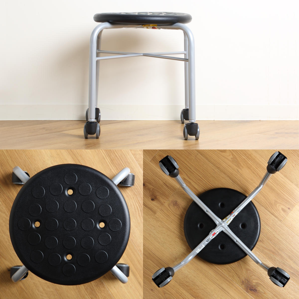 スツール 2脚セット 丸 キャスター 耐荷重100kg 座面高42cm ( セット 作業椅子 椅子 チェア イス 姿勢 スタッキング可能 コンパクト 座ったまま 移動 工場 オフィス 完成品 日本製 )【39ショップ】 [2]