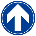 コーンヘッド標識用ステッカー 「直進」 直径28.5cm ( 標識 シール 看板 ) 【39ショップ】