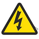 PL警告表示ラベル 電気危険マーク 小 2.5cm辺 三角形 ( ステッカー 10枚 表示シール 表示 ラベル 表示シート 表示ステッカー PL法対策 警告 指...