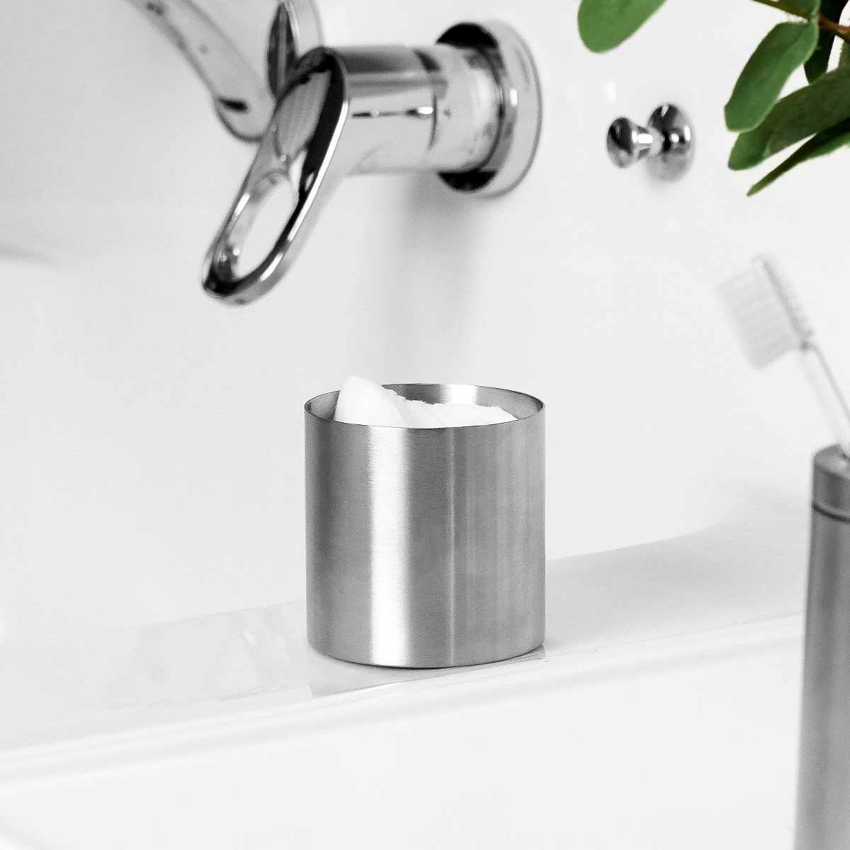 小物入れ SALUS 洗面所 マトリス ラウンドボックス Sサイズ ( セイラス ステンレス 収納 小物 ふた付 ラウンド 丸 容器 保管 コットン 綿棒 コス...