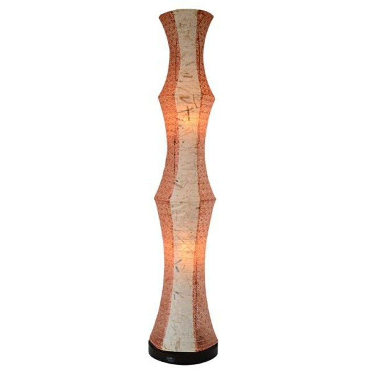 フロアライト 2灯 LED対応 和紙 バナナ紙X麻葉煉瓦 日本製 （ 照明 LED 和モダン 和風 高さ105cm E17 ..