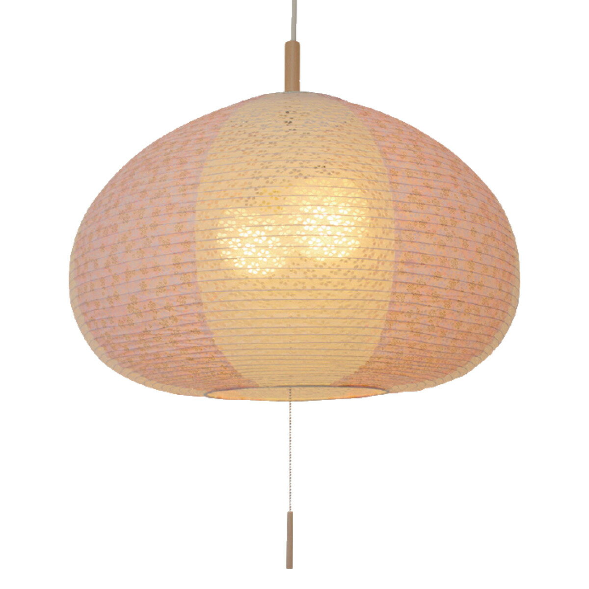 ペンダントライト 2灯 marron 揉み紙 桜玉ピンク×小梅白 日本製 和風 天井照明 （ LED電球対応 美濃 和紙 照明 ライト 吊り下げ照明 吊るす 照明器具 和モダン モダン シンプル ナチュラル おしゃれ こだわり 花柄 柄 ）【39ショップ】