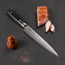 筋引包丁 21cm 九間丁 ダマスカス鋼割込 黒マイカルタ 堺刀司 日本製 ( 包丁 筋引き 筋引き包丁 すじ引き包丁 21センチ 210mm 210ミリ 洋包...