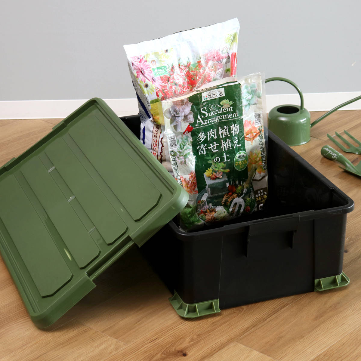 収納ボックス 3個セット Nタフコンプラス ATCP-74-23 フタ付き 幅44×奥行74×高さ23cm （ 収納ケース 頑丈 収納 工具箱 コンテナ 丈夫 ロック付き 日本製 屋外 積み重ね スタッキング プラスチック ボックス ケース アウトドア ）【39ショップ】