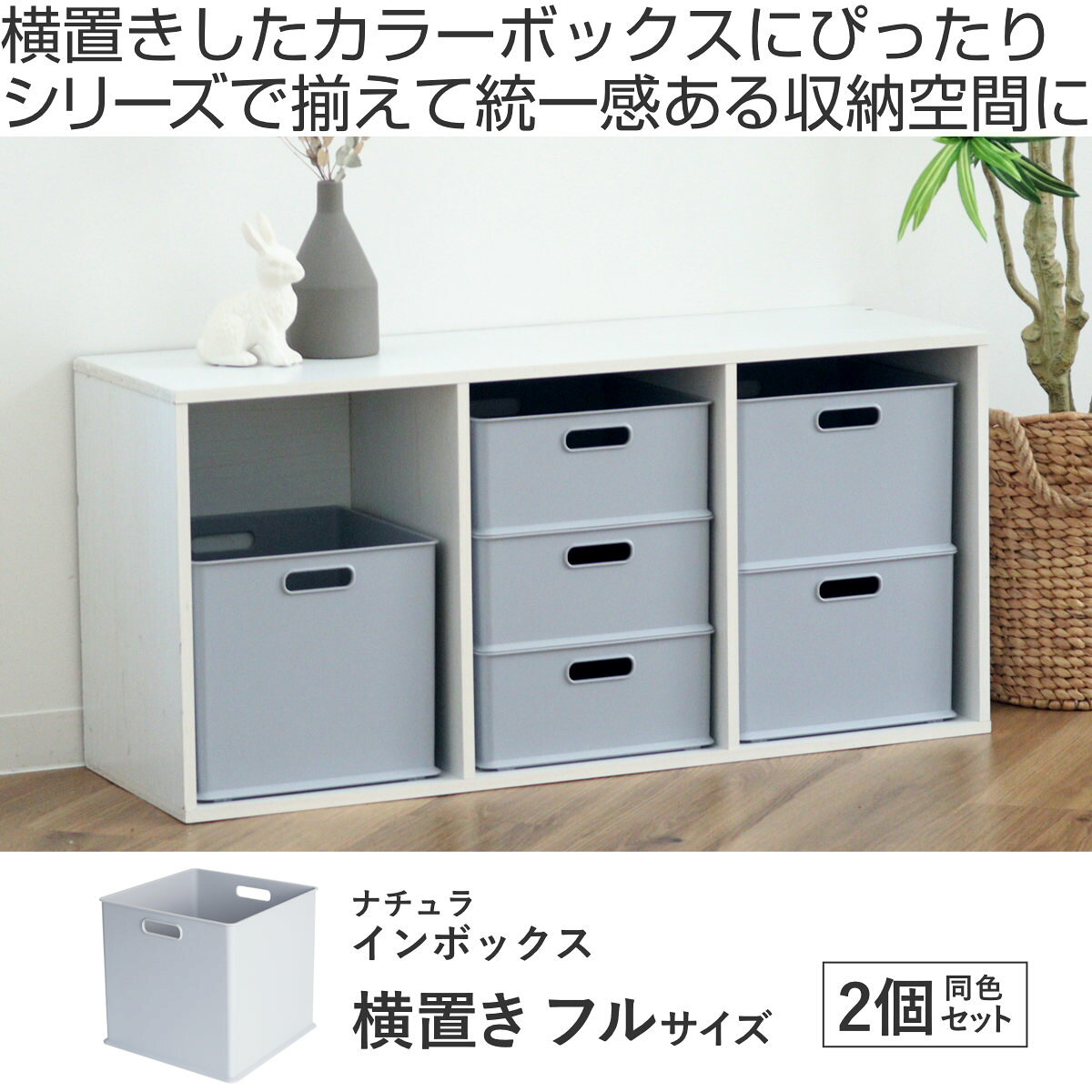 カラーボックス 横置き インナーボックス 収納 フル 2個セット ナチュラ インボッ...