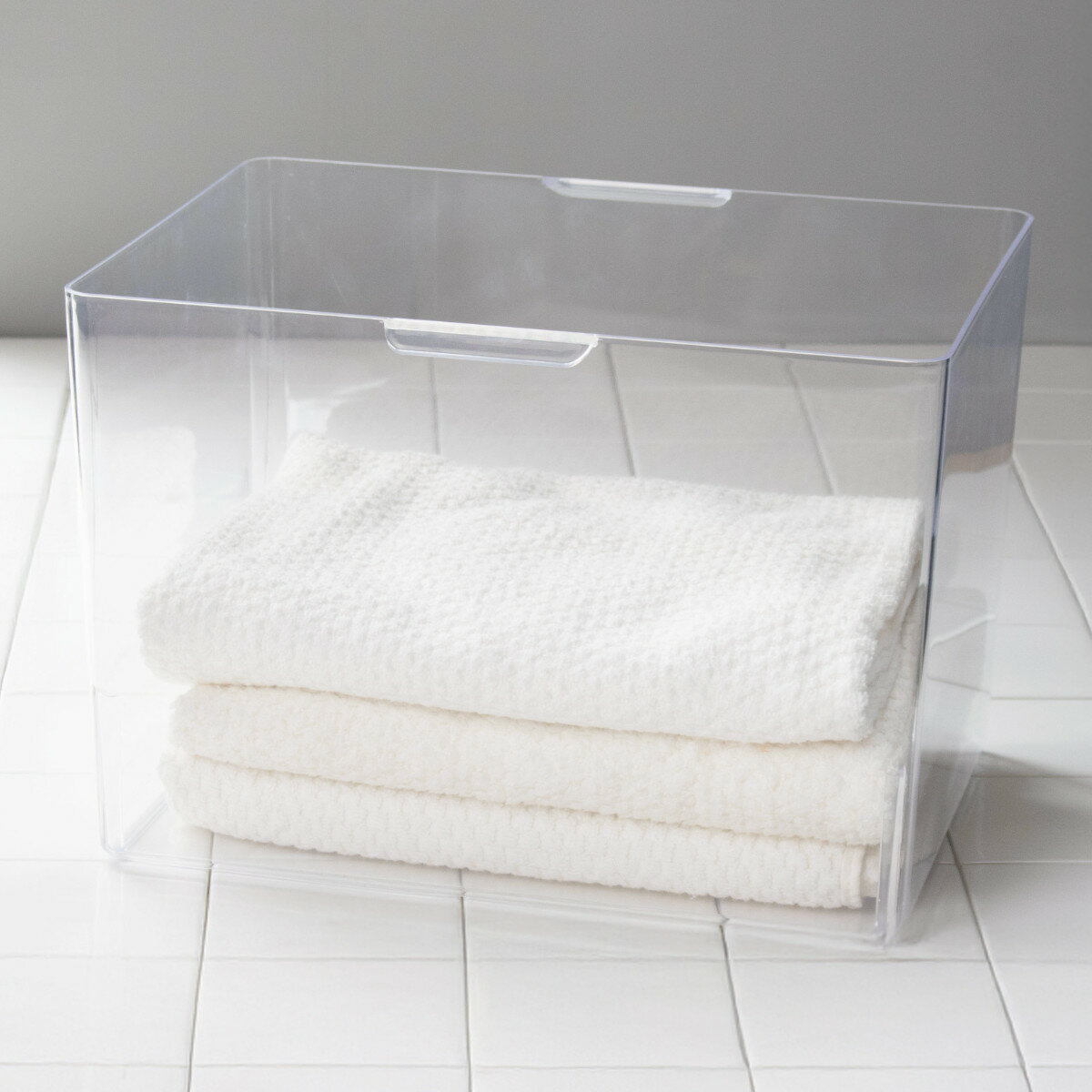 収納ボックス スケルトンボックス L クリア 3個セット 幅35×奥行28.4×高さ24.1cm （ 収納ケース 収納 小物収納 小物入れ プラスチック 透明 見せる収納 キッチン リビング クローゼット収納 ケース ボックス スタッキング ）【39ショップ】