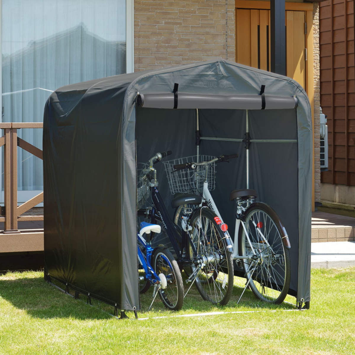 ガレージ 簡易万能ガレージ M PVC 幅130cm （ 法人限定 簡易ガレージ 自転車 ファスナー開閉式 自転車..