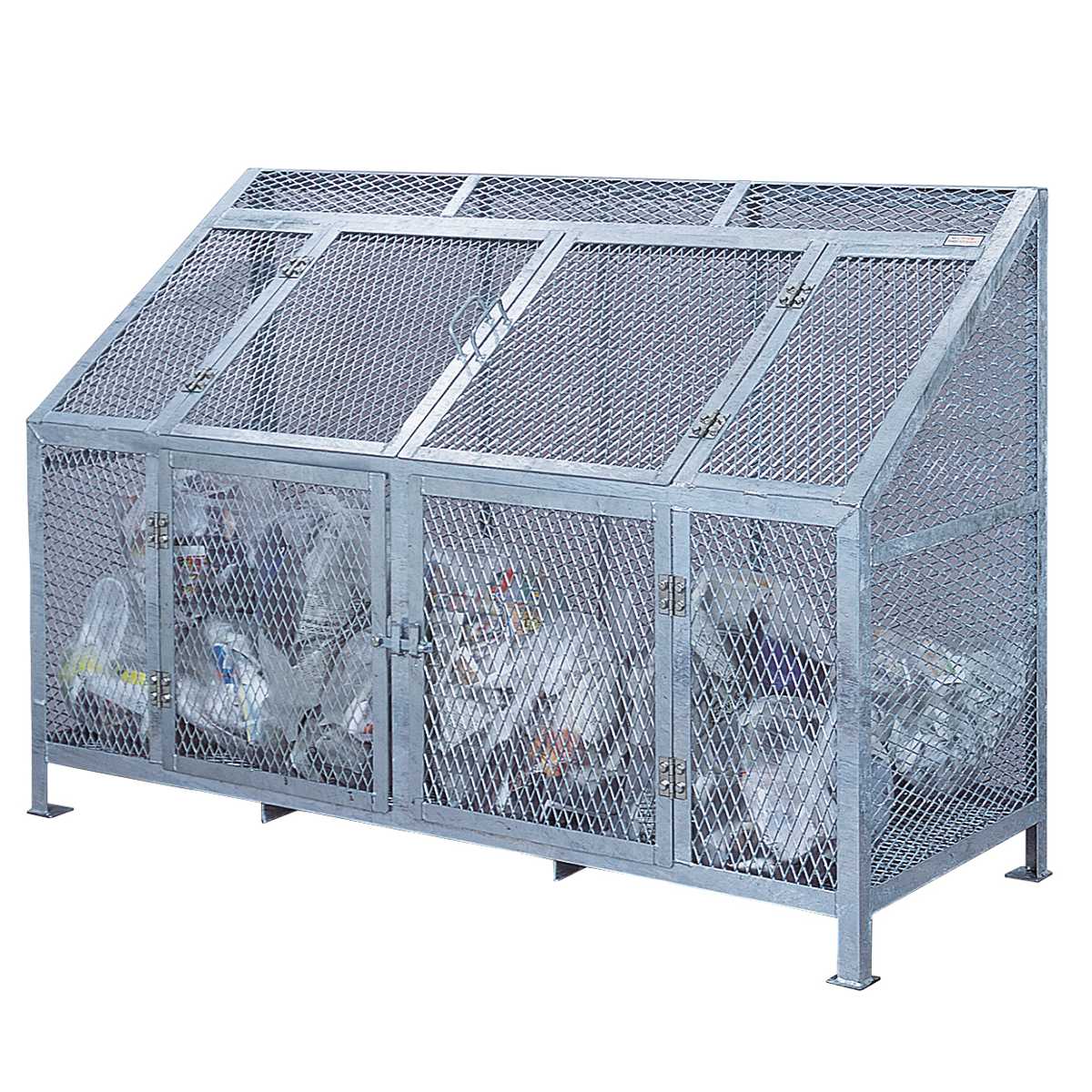 業務用ゴミ箱 900L ダストBOX 幅180cm （ 法人限定 屋外用 ゴミ箱 扉 ゴミ 20袋分 収集ボックス 屋外ストッカー 収納庫 ゴミ置き場 ゴミ捨て 900リットル 大容量 中身が見える ダストボックス ごみ箱 日本製 ハンドル付き ）【39ショップ】