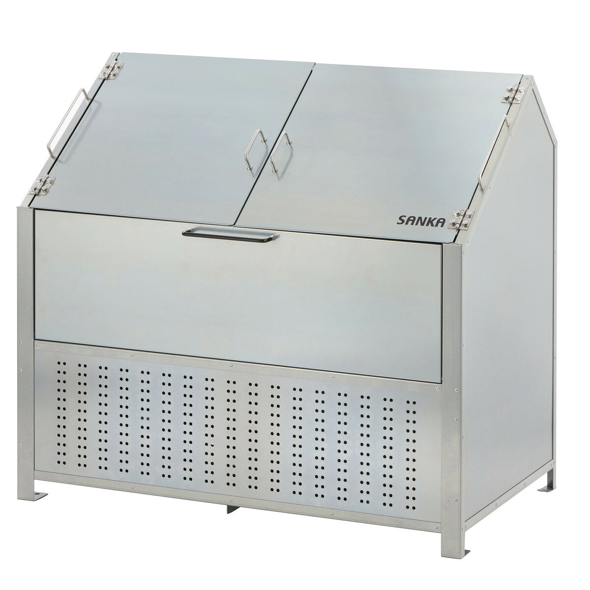樂天商城 - 業務用ゴミ箱 600L クリーンステーション 1200 （ 法人限定 屋外用 ゴミ箱 蓋付き ゴミ 13袋分 収集ボックス 屋外ストッカー 収納庫 ゴミ置き場 ゴミ捨て 600リットル 大容量 ふた付き ダストボックス ごみ箱 日本製 ハンドル付き ）【39ショップ】