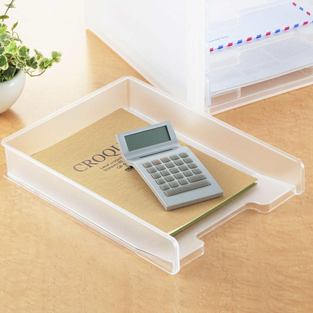 デスクトレー A4 ファイル 書類整理 squ+ ナチュラ ソーフィス ( 収納 デスク トレイ トレー 卓上収納 書類トレー 書類ケース レターケース 日本製...