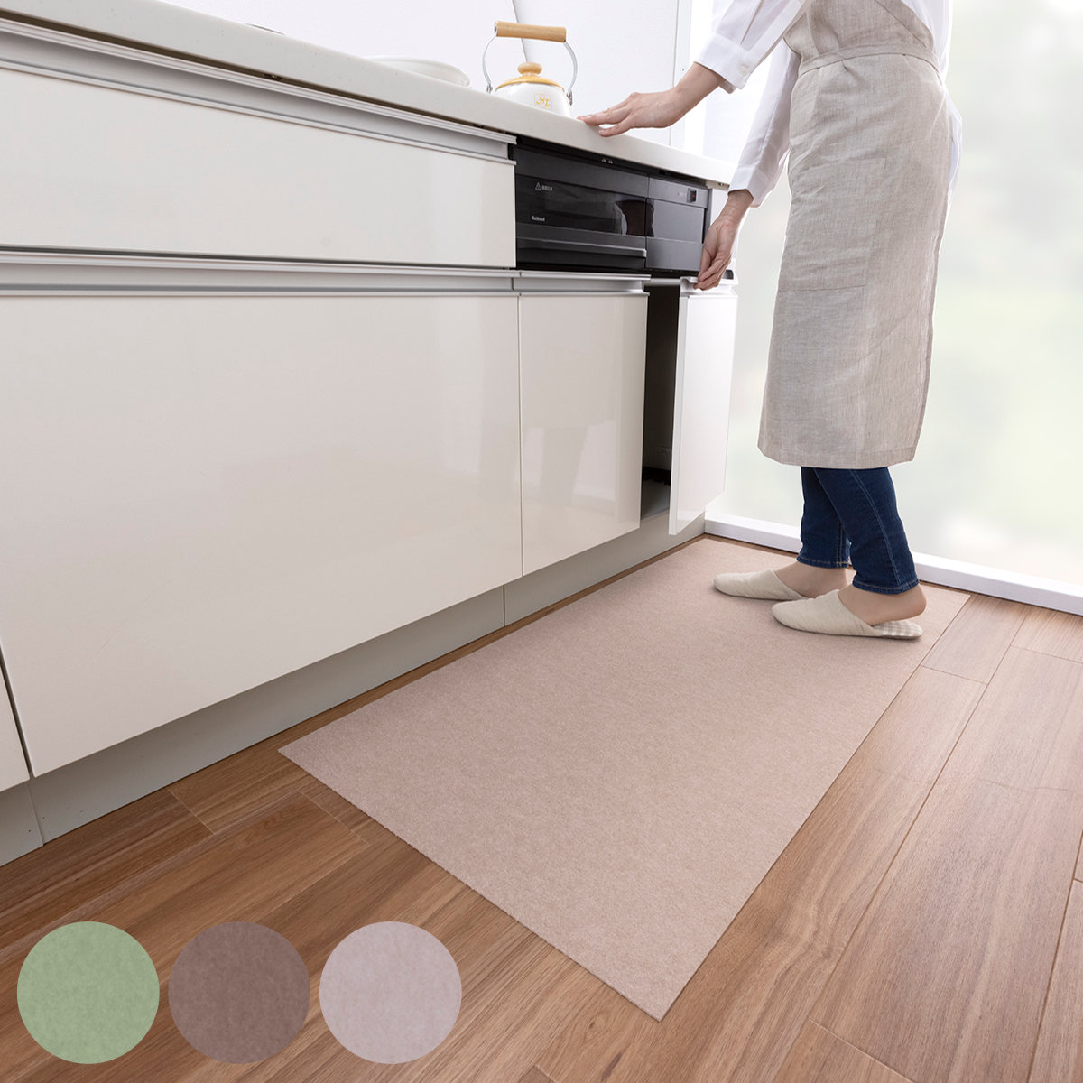 Rakuten - キッチンマット N.キッチンマット60×120cm（DM） （ 吸着マット ロングマット 日本製 床暖房対応 吸着 キッチン マット 60cm 120cm 薄型 撥水加工 裏面吸着 撥水 傷防止 フリーカット カーペット ズレない 洗える 床暖OK ）【39ショップ】