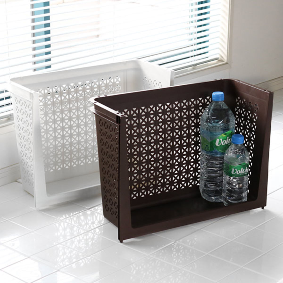 Plastic - ラック 幅46×奥行19×高さ33cm ラコン 積重ねラック ハーフ 深型 同色8個セット ホワイト （ 収納 プラスチック 収納ラック スタッキング 積み重ね 隙間 キッチン ストッカー ランドリー ボックス 用品 カゴ スリム ）【39ショップ】