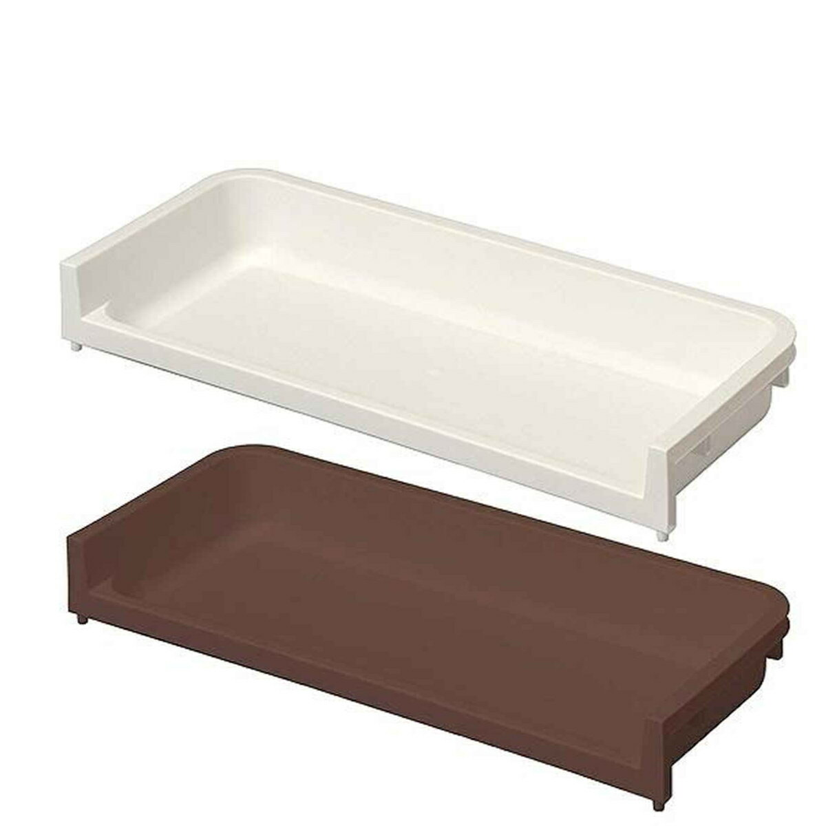 トレー 幅46×奥行19×高さ6cm ラコン トレイ ハーフ ホワイト （ 収納 プラスチック 収納ラック スタッ..