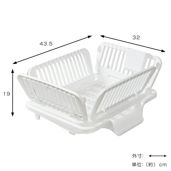 水切りかご 水が流れる たためる水切り 流 縦型 （ 水切りラック 水切りカゴ プラスチック製 水切りバスケット シンクサイド 折りたたみ カトラリーポケット付き 自動排水 水切りトレー 水切り キッチン 用品 ） 【39ショップ】 3