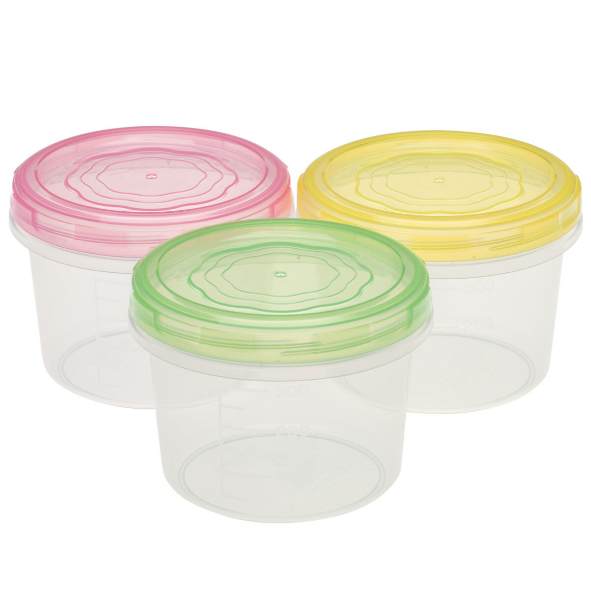 Plastic Storage Containers - 保存容器 370ml エブリーパック NO.2 浅型 3個入り （ 食品保存容器 プラスチック容器 フードストッカー 電子レンジ対応 冷蔵 プラスチック製保存容器 保存ケース 作り置き ）【39ショップ】