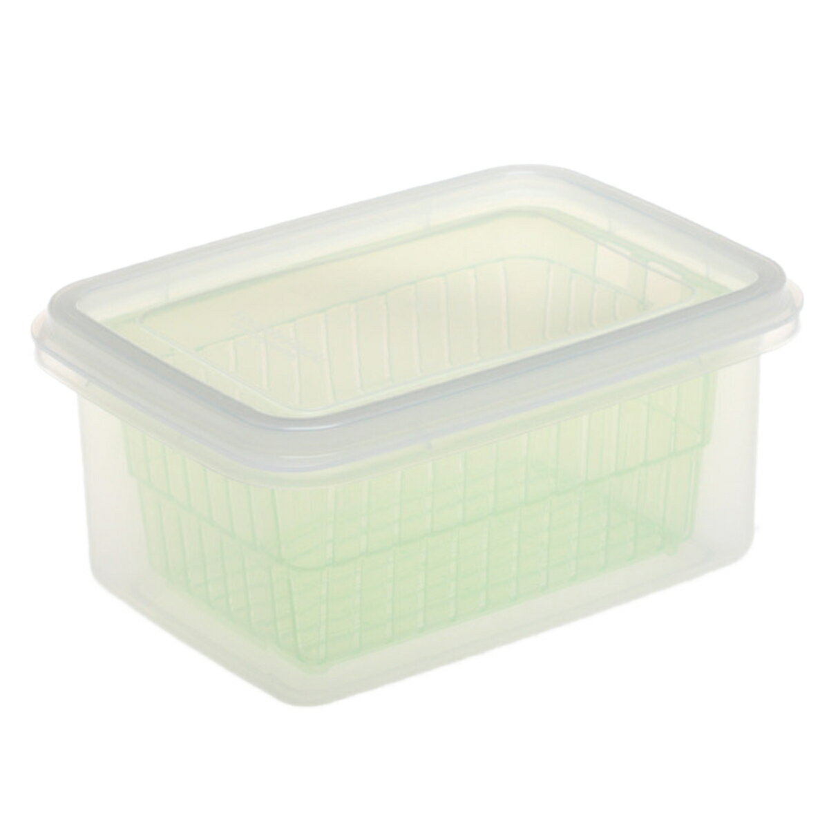 保存容器 1.38L ザル付きDパック （ ザル付き保存容器 プラスチック 野菜保存容器 フタ付き 野菜 冷蔵庫 日本製 角型 大容量 下ごしらえ 作り置き 野菜水切り 電子レンジ対応 冷蔵 水切り ）【39ショップ】