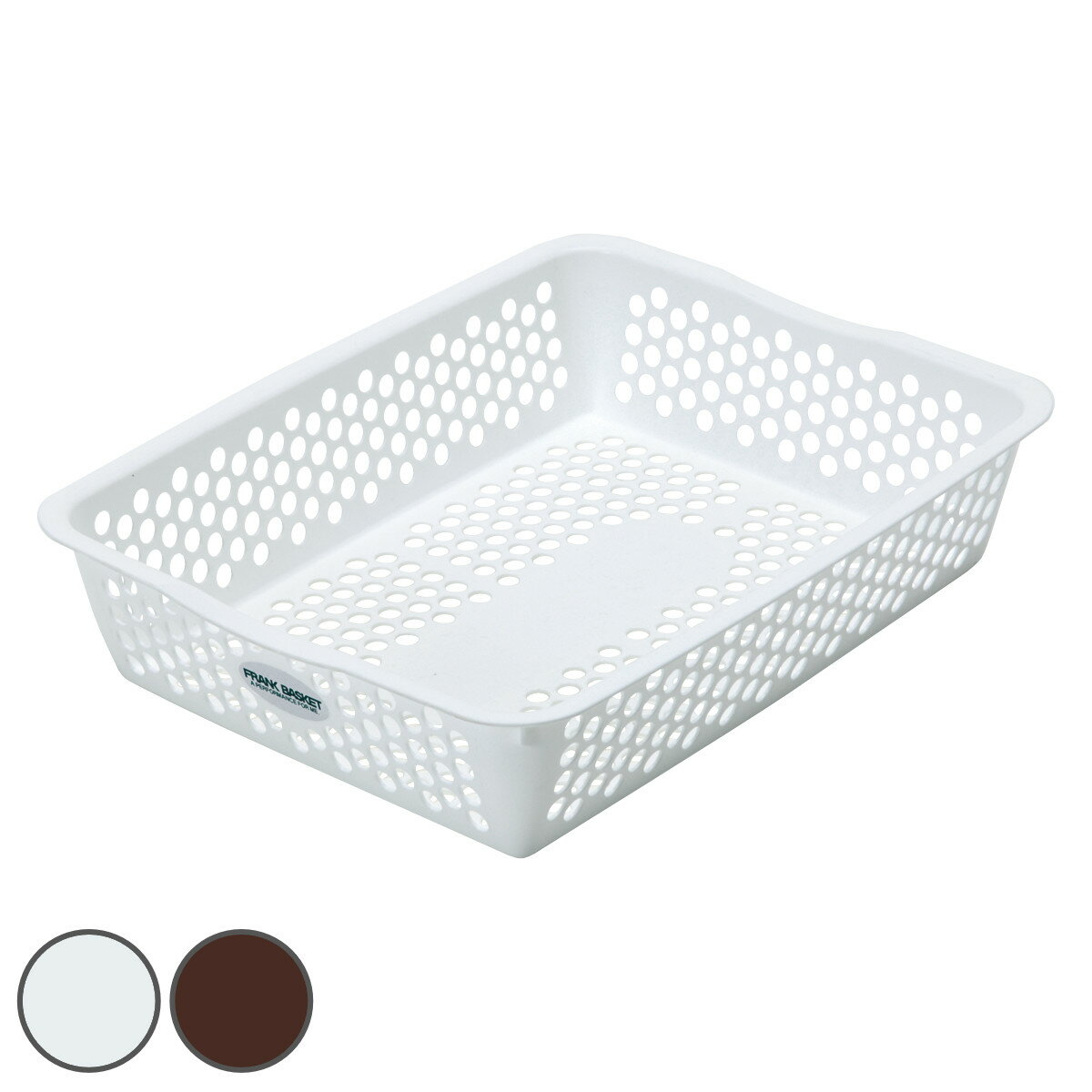 収納ケース バスケット 10個セット フランクバスケット 小物収納 幅23.5×奥行30×高さ6.5cm （ プラスチック 収納 収納ボックス かご カゴ ストッカー 小物入れ 小物 通気性 日本製 リビング キッチン ランドリー ）【39ショップ】