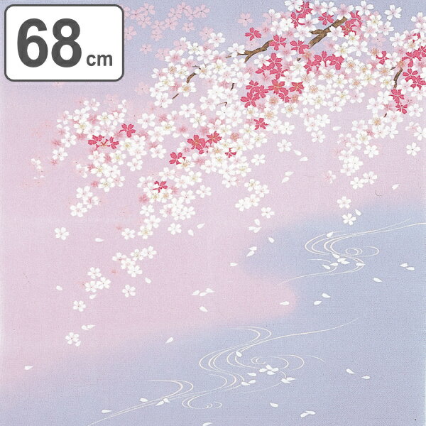 風呂敷 正絹ちりめん友仙ふろしき 二巾 約68cm しだれ桜に流水 （ 送料無料 ふろしき 風呂敷き 中判風呂敷 正絹 絹 シルク ちりめん 高級感 婚礼 お中元 お歳暮 日本製 おしゃれ ） 【39ショップ】