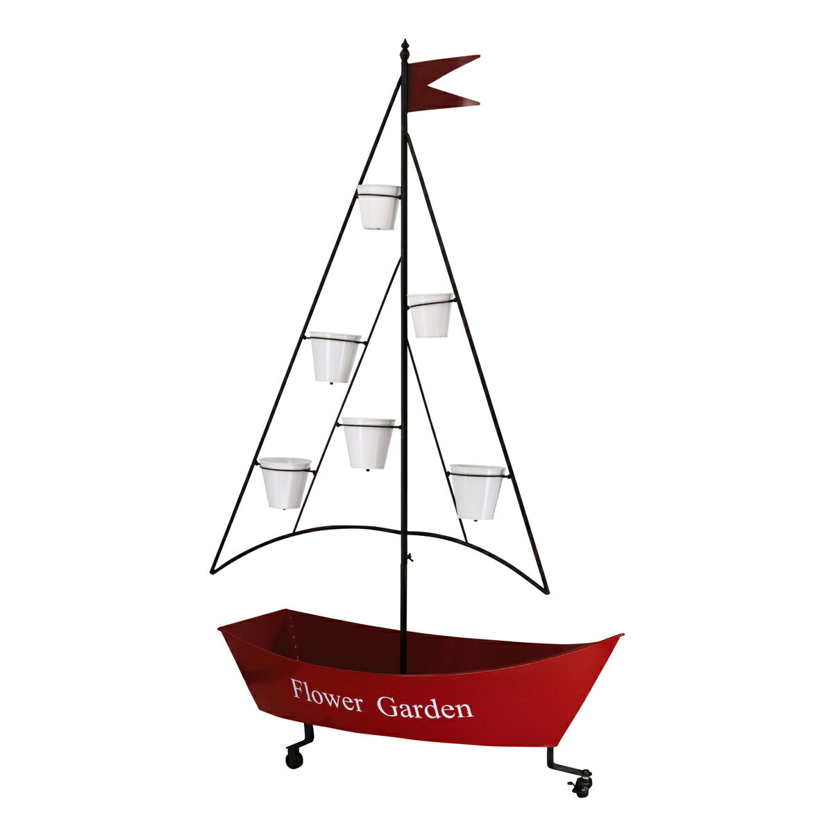 フラワーワゴン ヨットプランター （ フラワースタンド ワゴン 花台 フラワーラック プランタースタン..