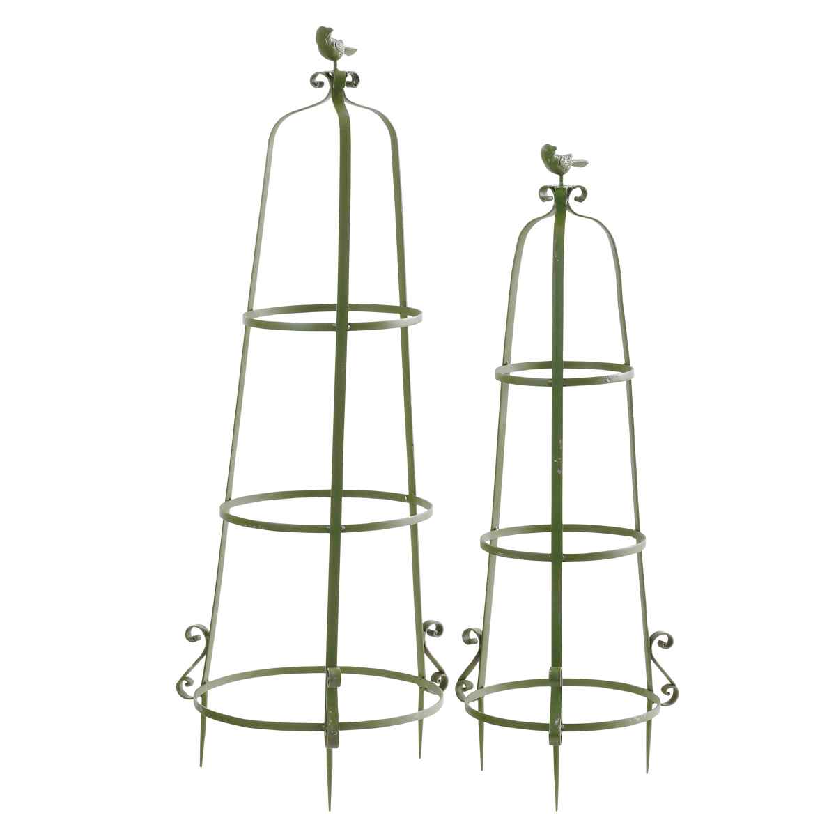 Obelisks - 支柱 オベリスク 大 小 2個組 （ ガーデン フラワースタンド 花壇 花 植物 支える サポーター 囲い サポート アイアンスタンド 屋外 花スタンド フラワーサポート 倒れ防止 アイアン製 おしゃれ ）【39ショップ】