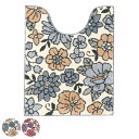 トイレマット シャーロット 約75×60cm ( トイレ マット 足元マット ロング 洗える 花柄 トイレタリー 洗濯可 75×60 ロングタイプ グレー ロー...