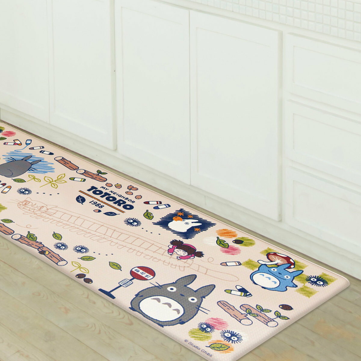 キッチンマット ロングマット となりのトトロ お絵かき 約45×240cm （ 台所マット キッチン ...