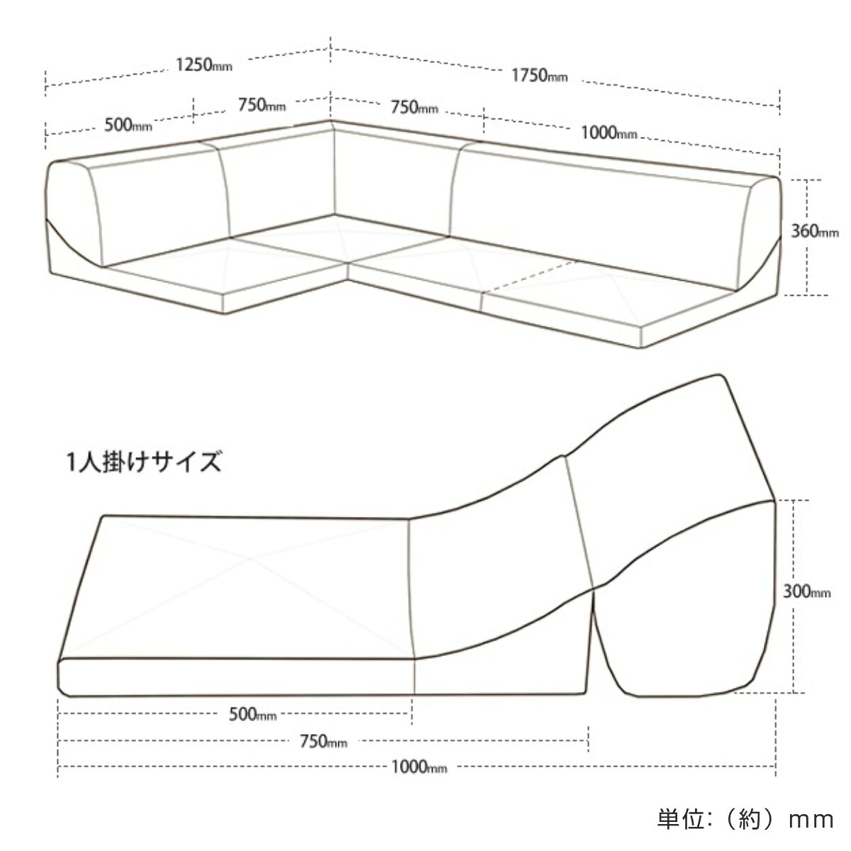 ソファ ローソファ コーナーソファー3点セット PVCレザー ( フロアソファ L字 1人掛け 2人掛け セット こたつ ソファー レザー調 合皮 カバー 取り外し コンパクト レイアウト 自由 )【39ショップ】 [3]