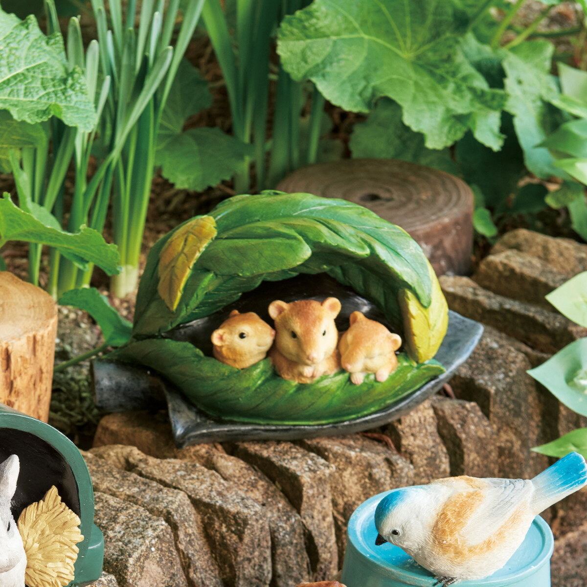 ガーデンオーナメント ねずみとシャベル ソーラーオーナメント 光センサー LED （ 送料無料 ガーデンライト オブジェ 動物 オーナメント ソーラーライト ガーデンオブジェ ライト ねずみ ネズミ ） 【39ショップ】