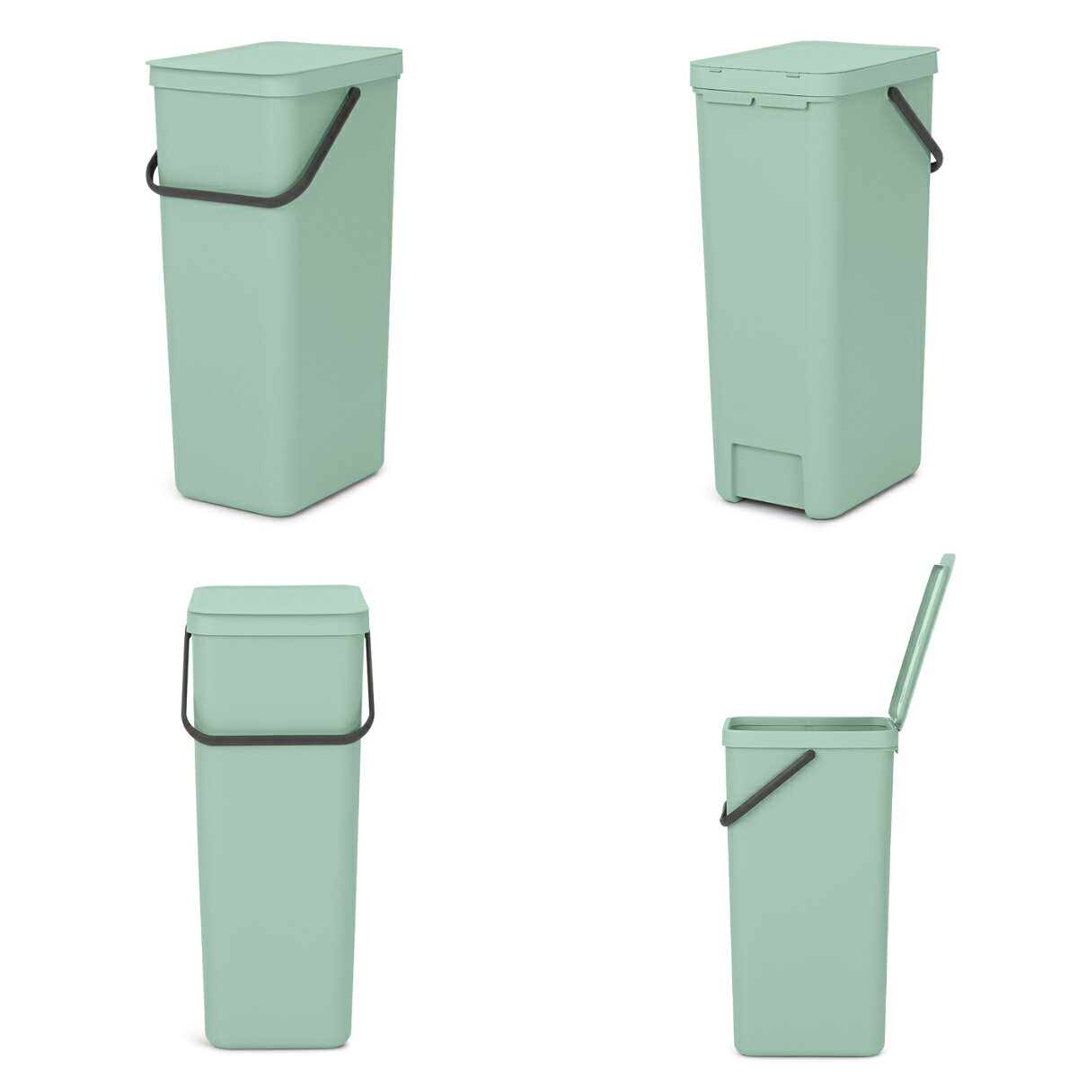 brabantia ゴミ箱 40L ソート&ゴー ふた付き ( ごみ箱 ブラバンシア 40リットル 蓋付き ダストボックス 分別 キッチン リビング おしゃれ プラスチック ペール フタ付き ハンドル付き 持ち運び 角型 縦型 スリム )【39ショップ】 [3]