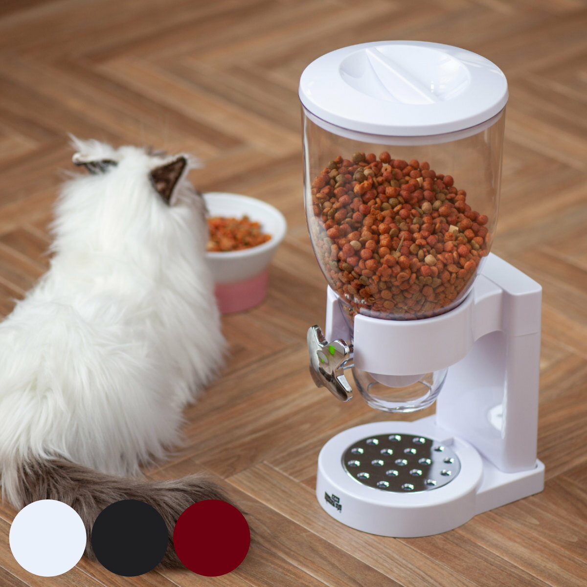 フードストッカー ペット ポップンディスペンサー 保存 大容量 ( フードディスペンサー シリアルサーバー ストッカー ドッグフード入れ 3.5L 保存容器 ペ...