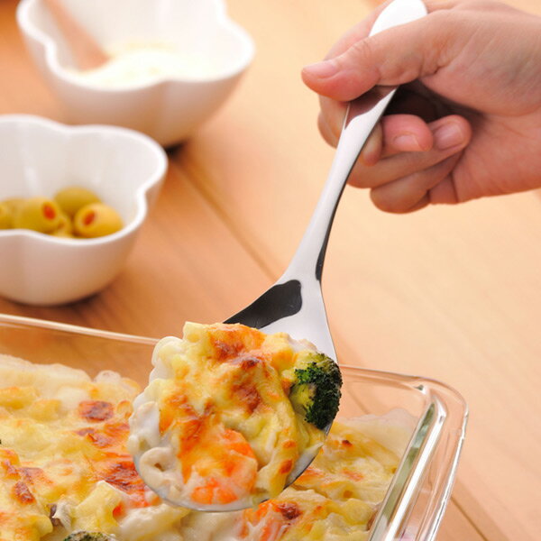 盛り付けスプーン ママクック お助けスプーン ステンレス （ サーバースプーン サービングスプーン お玉 キッチンツール キッチン小物 キッチン雑貨 キッチングッズ 調理小物 調理道具 オールステンレス 取り分け用 盛り付け用 ）【39ショップ】