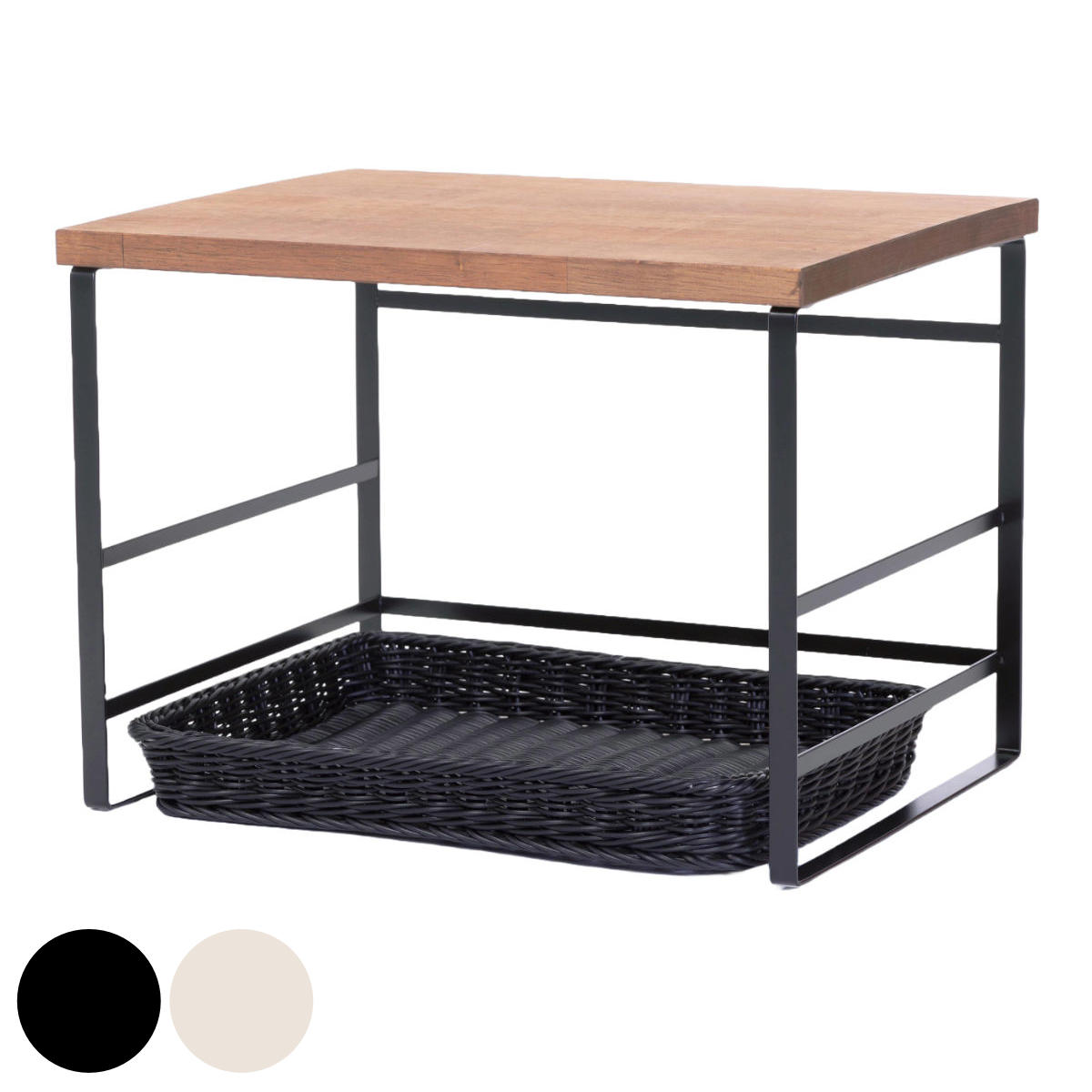 キッチンラック ラバーウッドトースターラック バスケット付き