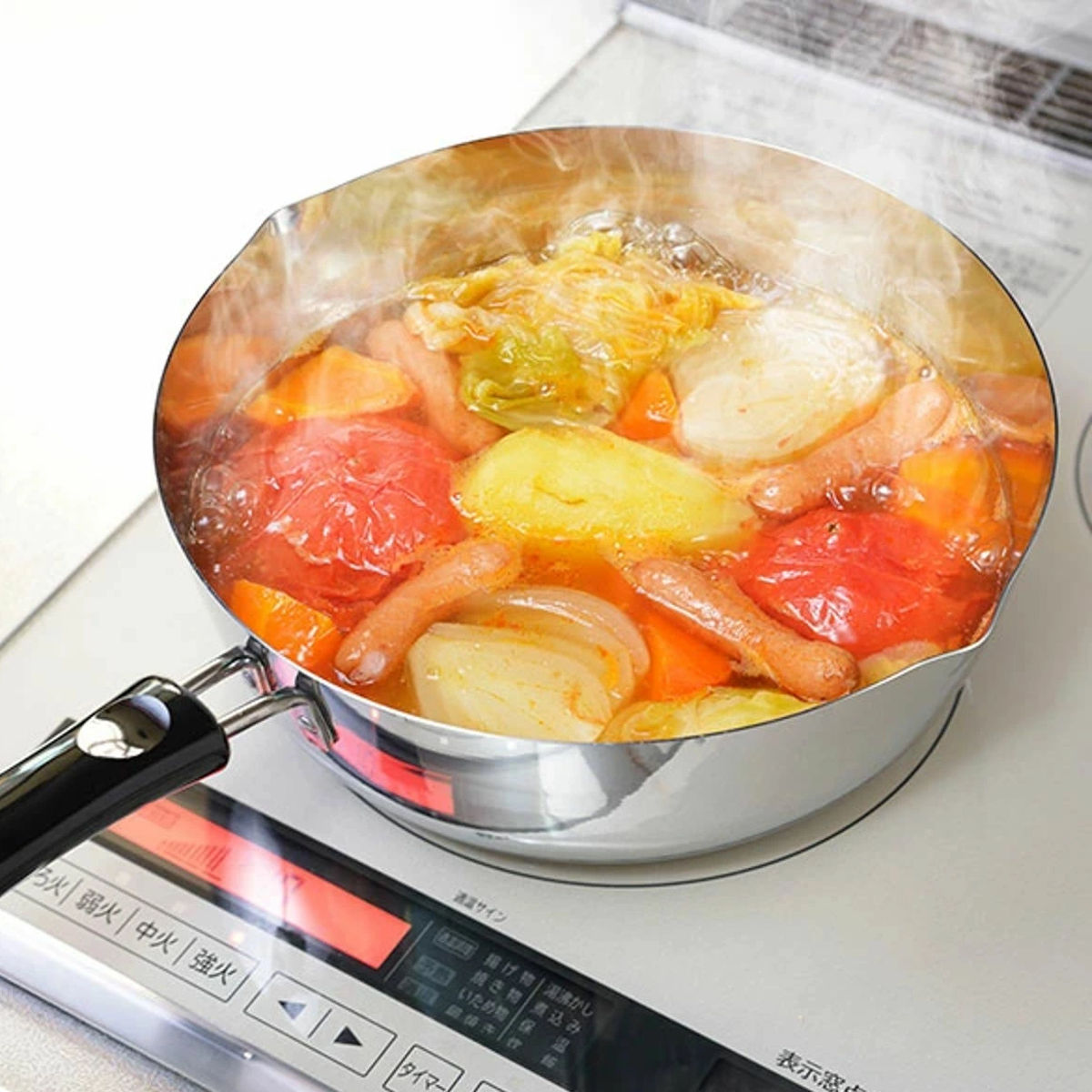 雪平鍋 24cm 日本製ゆきひら鍋 TSUBAME 目盛り付き ステンレス製 （ IH対応 ガス火対 片手鍋 行平鍋 ス..