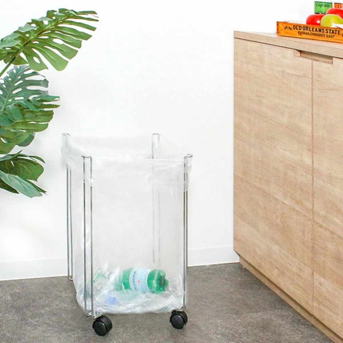 ゴミ箱 45L 折りたたみ キャスター付 ゴミ袋ホルダー スリム 収納 ふたなし 折り畳み コンパクト スチール （ キッチン ごみ箱 ごみ袋ホルダー スタンド ゴミ袋スタンド ホルダー 屋外 アウトドア 簡易 ダストボックス ）【39ショップ】