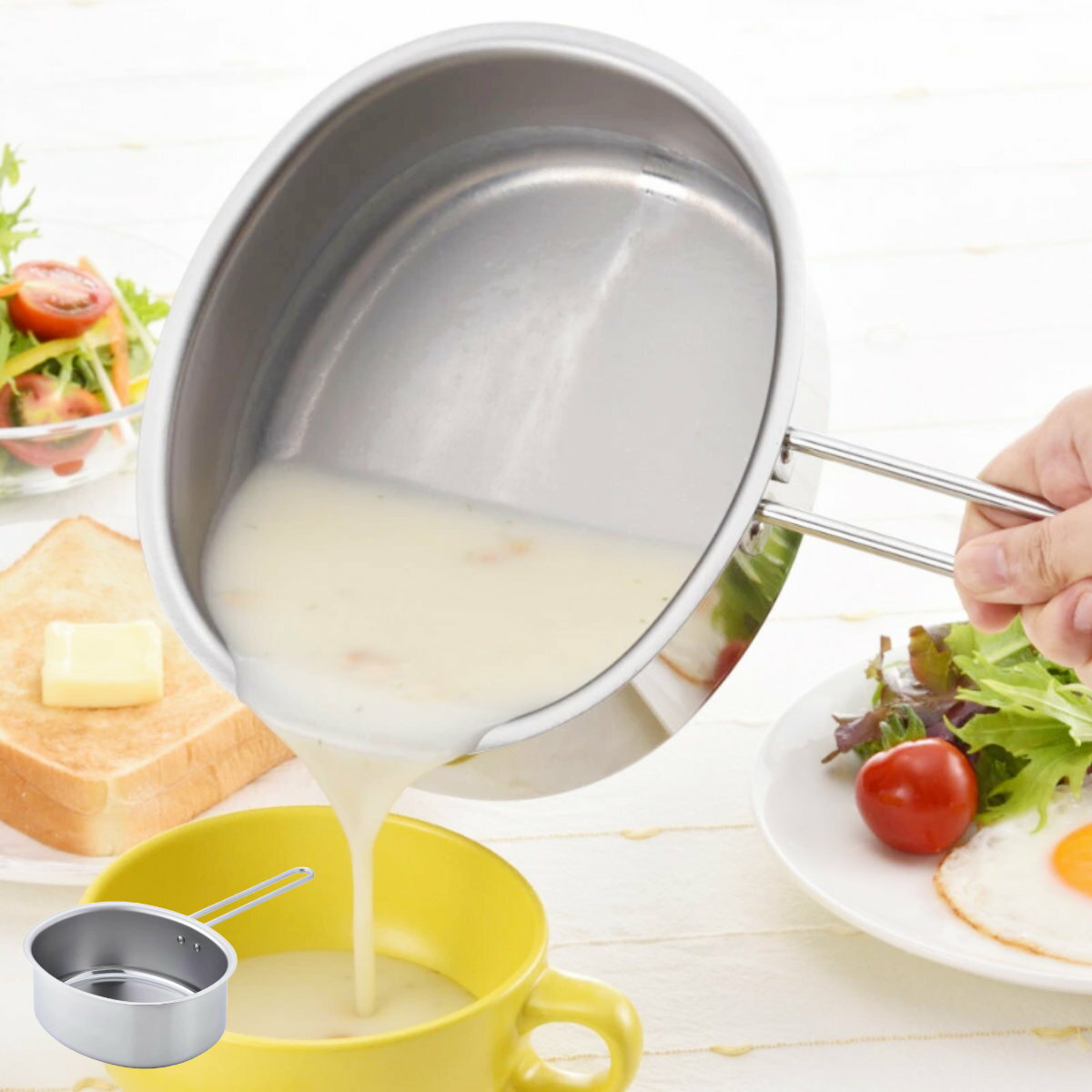 片手鍋 IH対応 食洗機で洗える 楕円鍋 日本製 （ ガス火対応 楕円型鍋 揚げ鍋 小鍋 片手なべ オールステンレス 楕円形 コンパクト 天ぷら鍋 軽量 軽い ステンレス製 鍋 なべ 食洗機対応 ）【39ショップ】