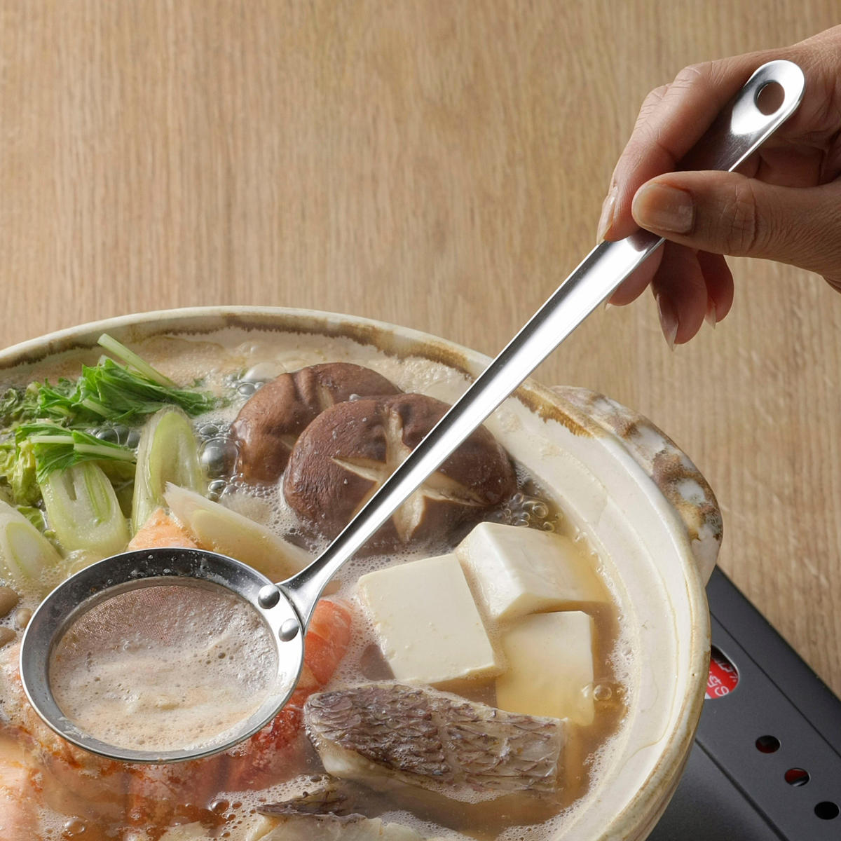 Rakuten - あく取り 板前さんのあく取り名人 日本製 （ アク取り かすあげ ステンレス製 アク取りお玉 食洗機対応 カス揚げ カスあげ アク取りスプーン ゴミ取り キッチンツール 下ごしらえ キッチングッズ ）【39ショップ】