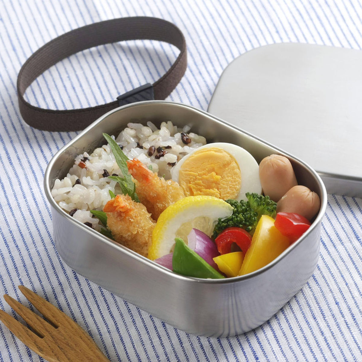 ランチボックス 400ml TSUBAME ステンレス 弁当箱 S 日本製 （ お弁当箱 女子 男子 大人 子供 1段 一段 ステンレス製 パッキン付き 弁当 お弁当 ベルト付き ランチベルト 1段弁当 ）