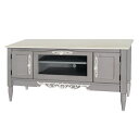 テレビ台 扉付 ローボード フレンチシャビー Belle 幅100cm ( テレビボード TV台 TVラック テレビラック フレンチ シャビーシック カービング 白 グレー グレイッシュ 大人 かわいい 大人かわいい ロマンチック 姫系 )【39ショップ】