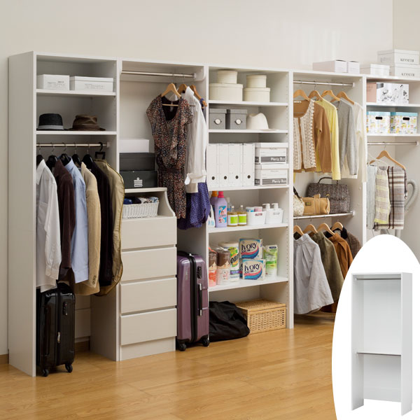 壁面収納 ハンガーラック 2段 ポルターレクローク 幅80cm （ 送料無料 収納ラック ブレザー オープンラック 整理棚 クローゼット 突っ張り プチリフォーム 衣類収納 高さ2m ウォークインクローゼット ） 【39ショップ】