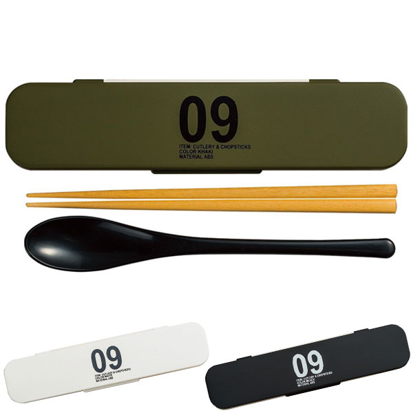 カトラリーセット ANCIENT スプーン・箸セット 日本製 18cm ( 電子レンジ対応 お弁当用 コンビセット 開閉式 ランチグッズ ケース付 )【39ショ...