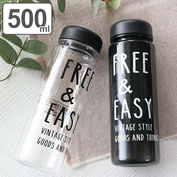 水筒 プラスチック NATIVE HEART クリアボトル FREE&EASY 500ml （ プラボトル マイボトル プラスチック製 ボトル 軽い 女子 大人 ダイレクトボトル 軽量 シンプル 超軽量 おしゃれ ウォーターボトル ロゴ入り 広口 スポーツボトル ）【39ショップ】